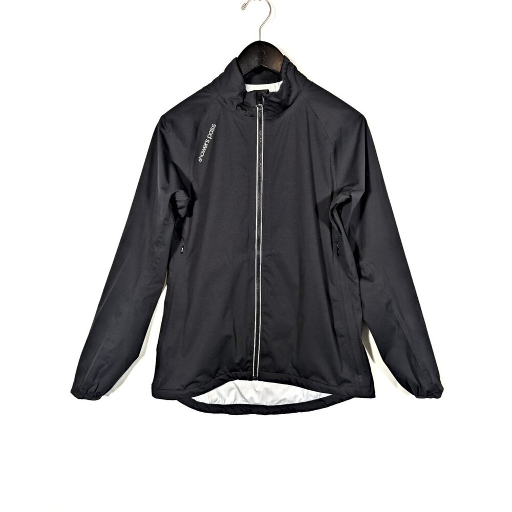 Showers Pass Cycling Rain Jacket M Waterproof Breathable Full Zip High Viz Black